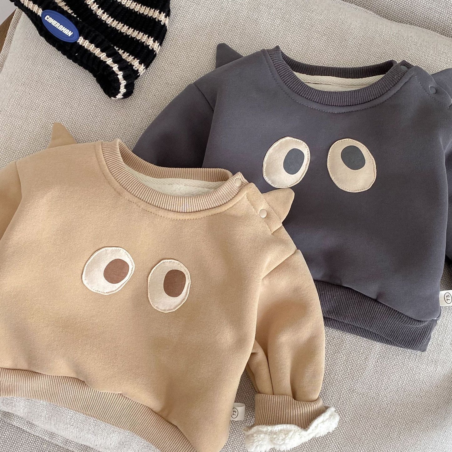 【BABY&KID】冬新作 ビッグアイズ裏起毛セットアップSK11367