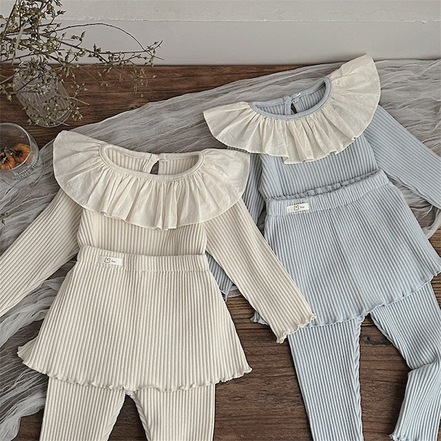 【BABY&KIDS】 フリルカラートップス&スカートパンツ2点セットSK031502