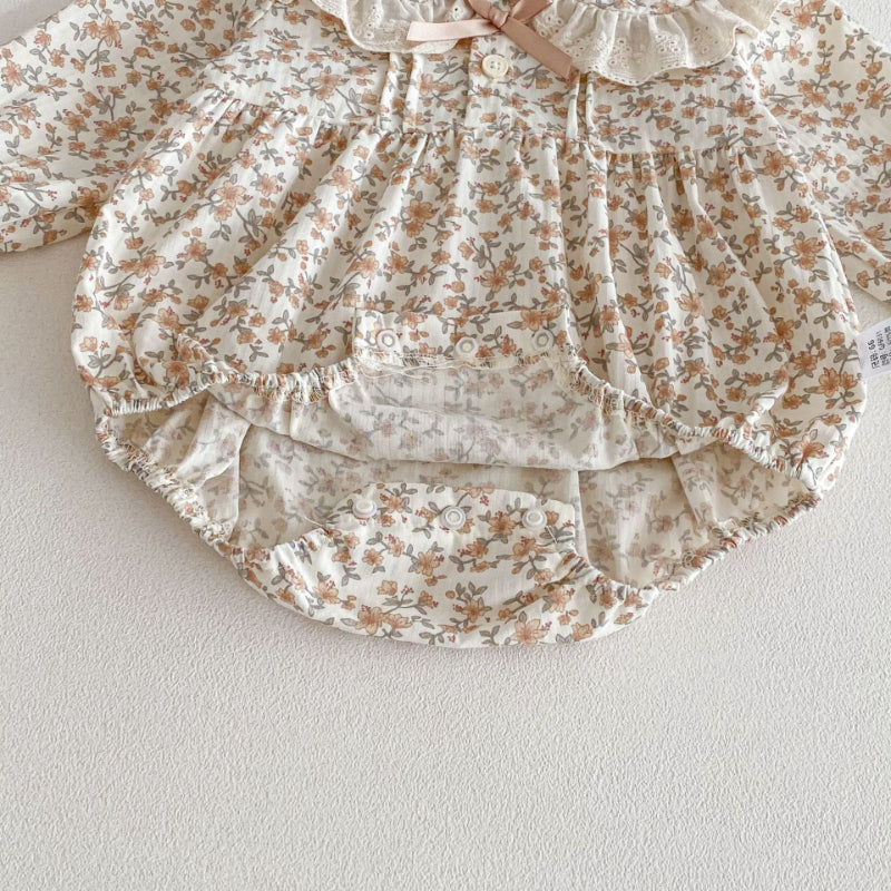 【BABY】韓国風小花柄ロンパースSK103619