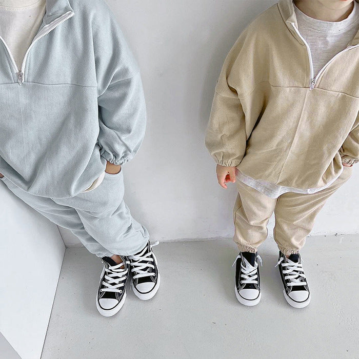 【BABY&KID】ハイネック暖かいオシャレセットアップSK030314