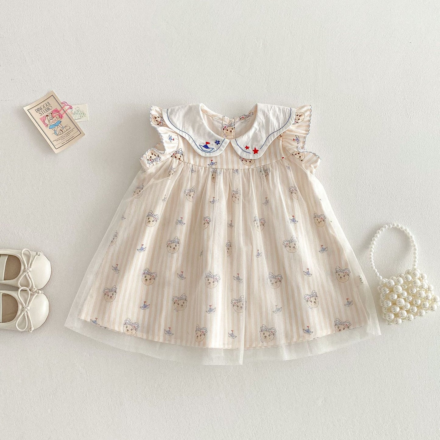 【BABY&KID】夏新作 ベア柄フリルワンピース、セットアップSK061604