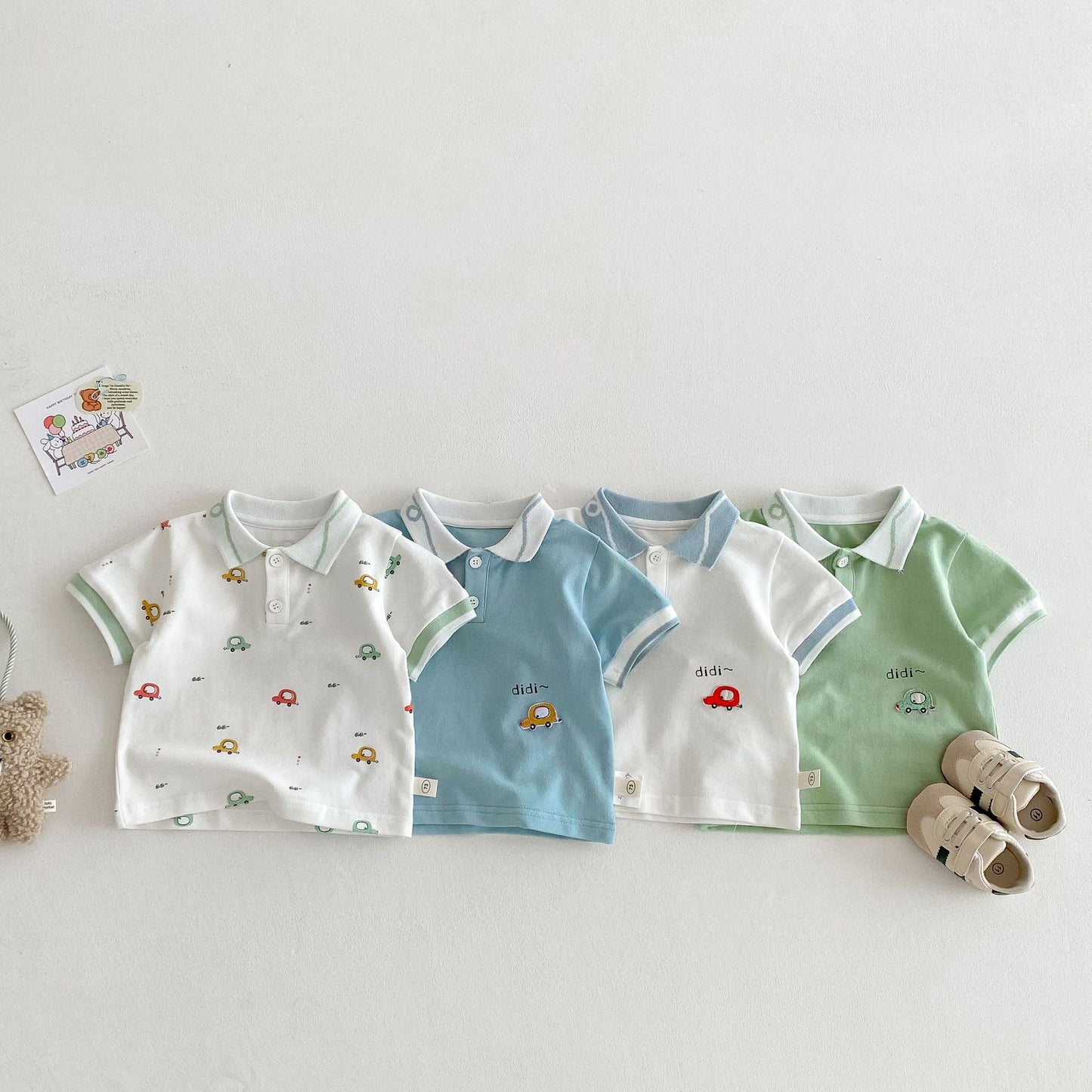 【BABY&KID】夏新作 車柄POLOシャツSK062323