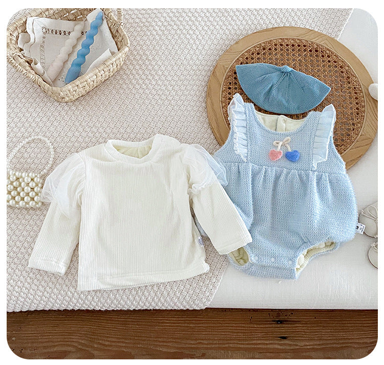 【BABY】チェリーデザインロンパースOR無地インナーシャツSK022209