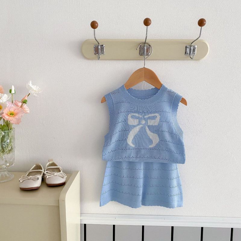 【BABY&KID】夏新作 カートゥーンニットノースリーブセットアップSK072007