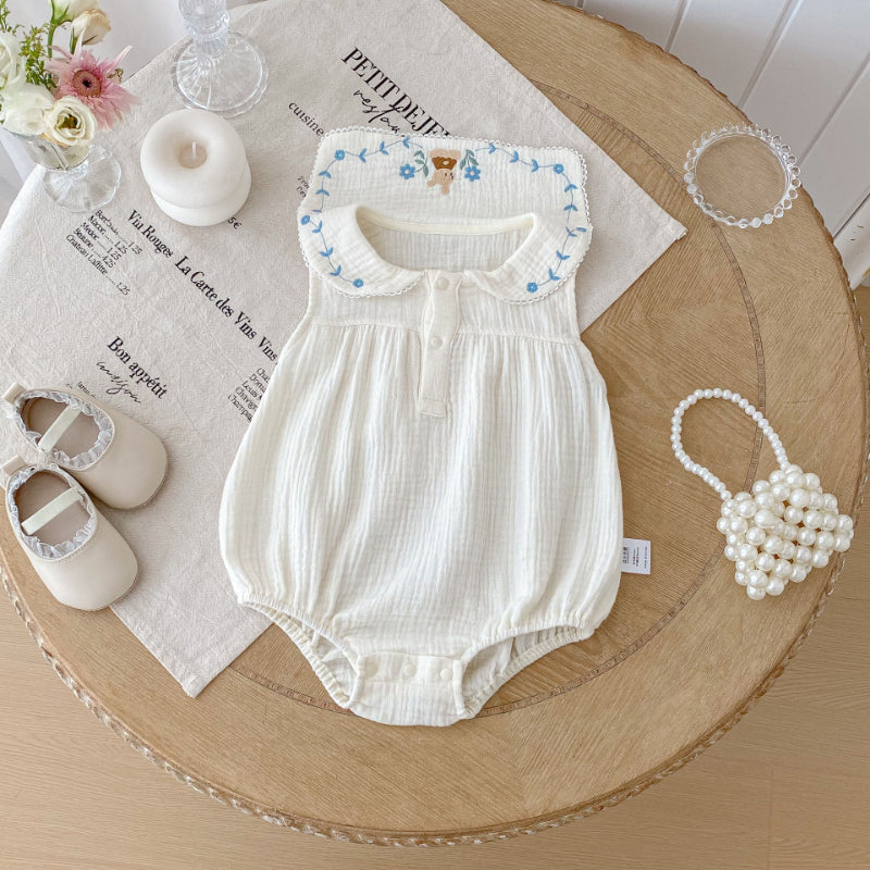 【BABY】夏新作 くま刺繍ロンパースSK092207