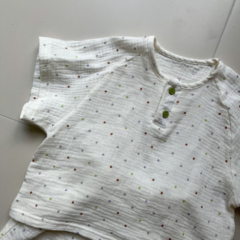 【BABY&KID】夏新作 純綿ガーゼドット柄スーツSK063019