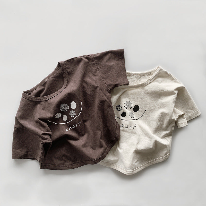 【BABY&KID】夏新作 薄手コットン半袖TシャツSK080818