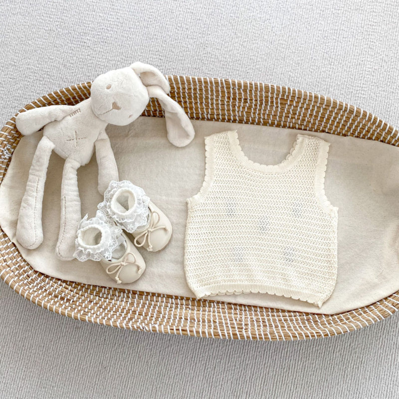 【BABY】夏新作 刺繍、無地ニットベスト、スカートSK071922