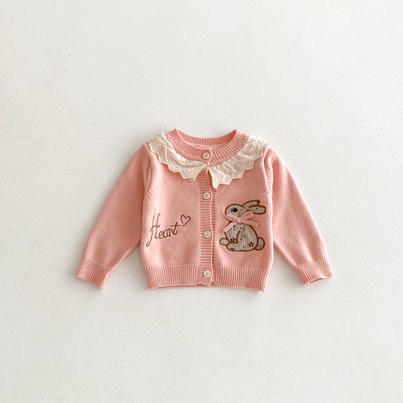 【BABY】刺繍うさぎニットカーディガンSK092428
