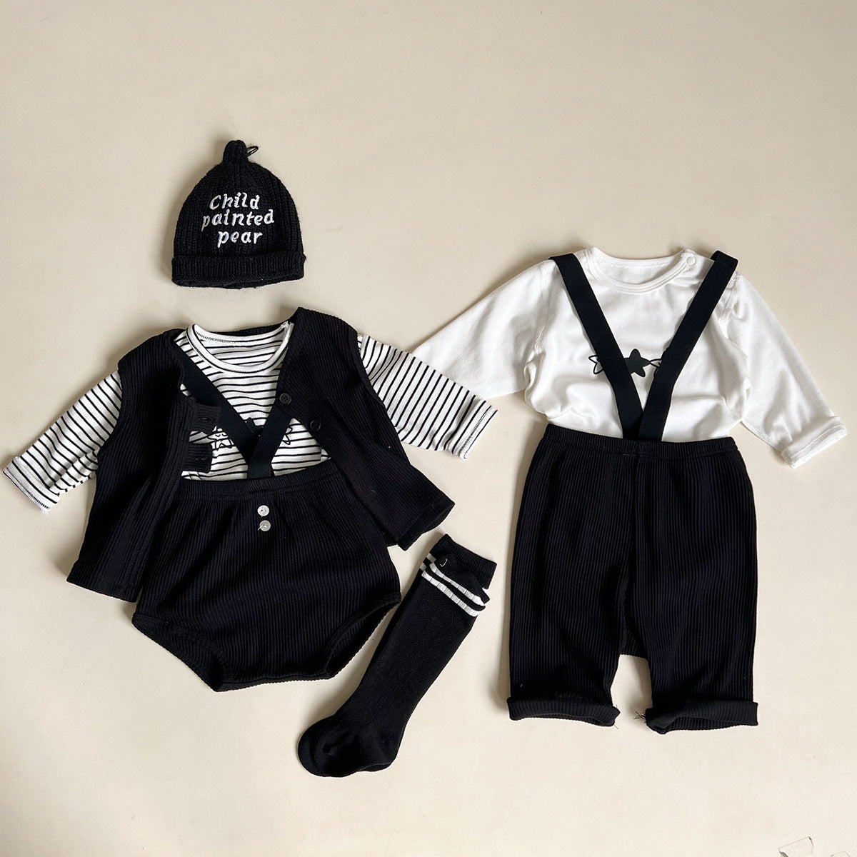 【BABY】韓国風おしゃれブラックサロペットORベストSK061703