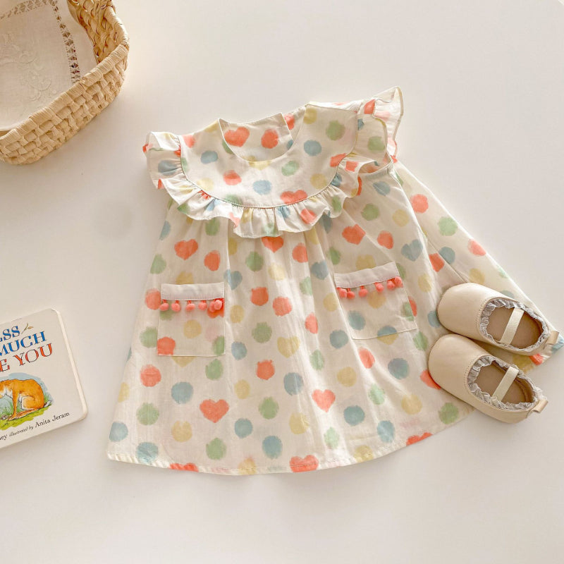 【BABY&KID】夏新作 カラフルドットワンピースSK070503