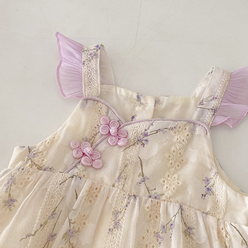 【BABY】夏新作 ガーリー刺繍キャミロンパースSK090610