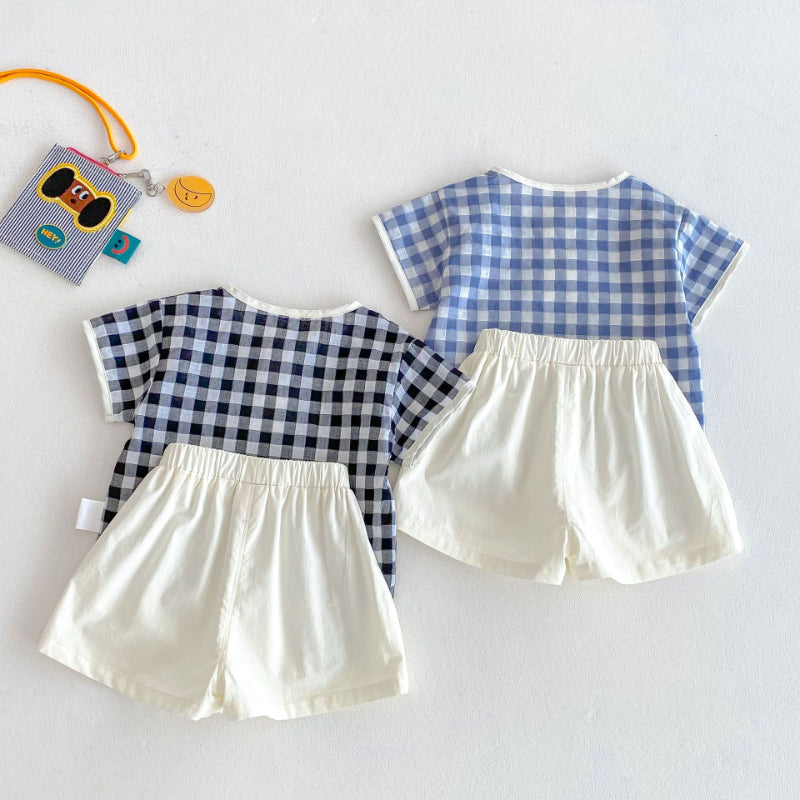 【BABY&KID】夏新作 オシャレチェックセットアップSK070216
