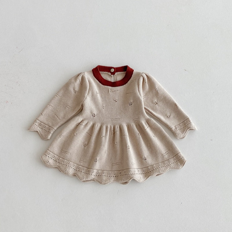 【BABY&KID】フリルニットワンピースSK092706