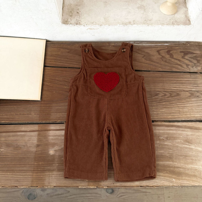 【BABY】コーデュロイハート刺繍サロペットSK100819