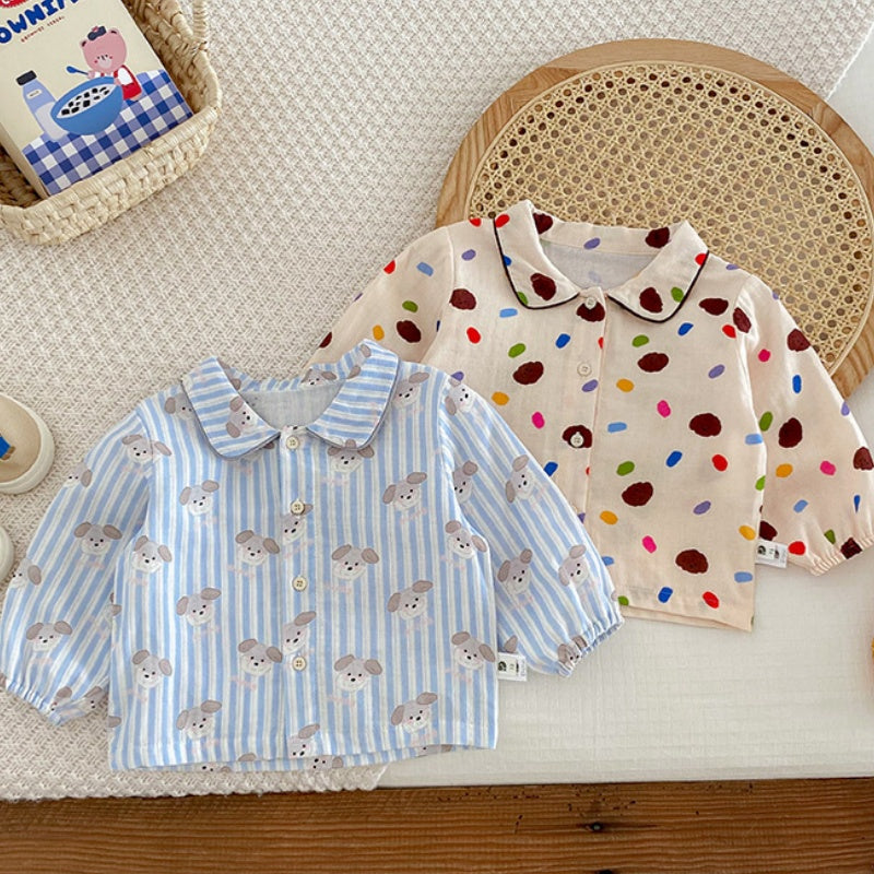 【BABY】レインボー、ボーダー小犬セットアップSK100529