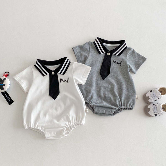 【BABY】夏新作 POLO刺繍ネクタイロンパースSK062718