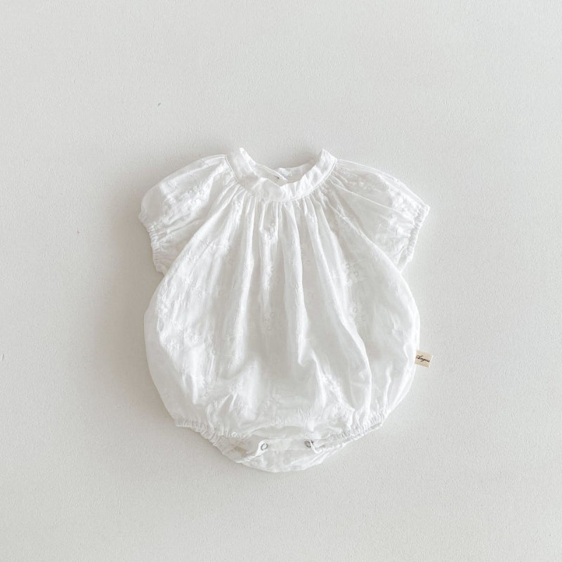 【BABY】夏新作 フラワー刺繍ロンパースSK092616