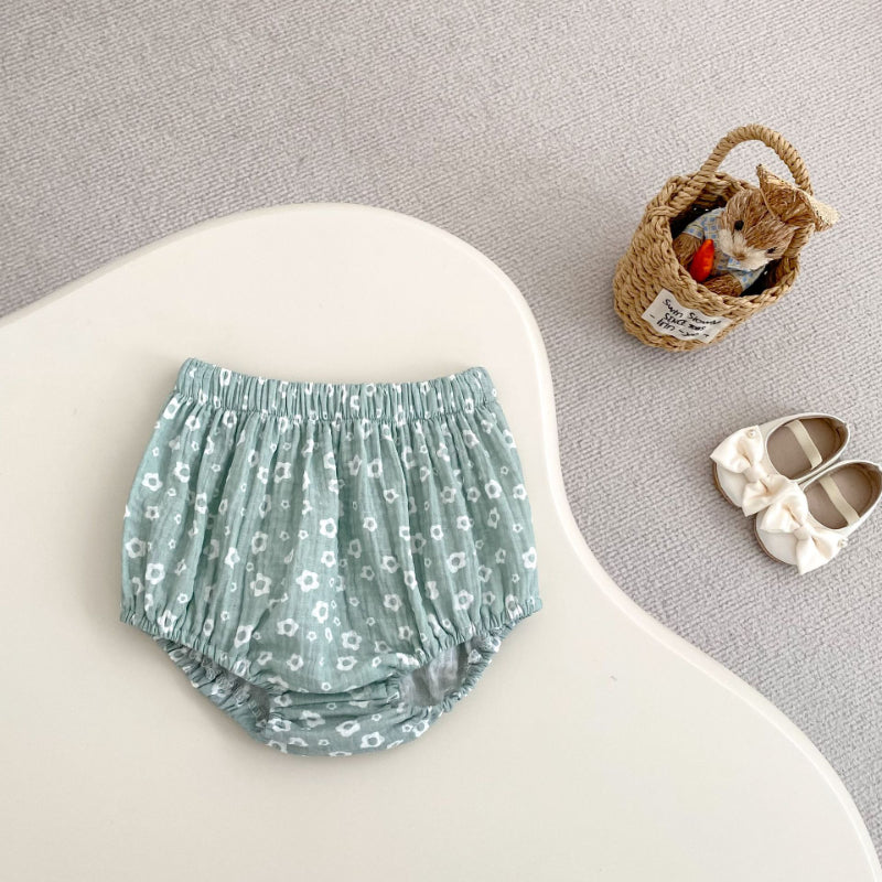 【BABY&KID】夏新作 ダブルガーゼプリントトップス&ショートパンツSK080110