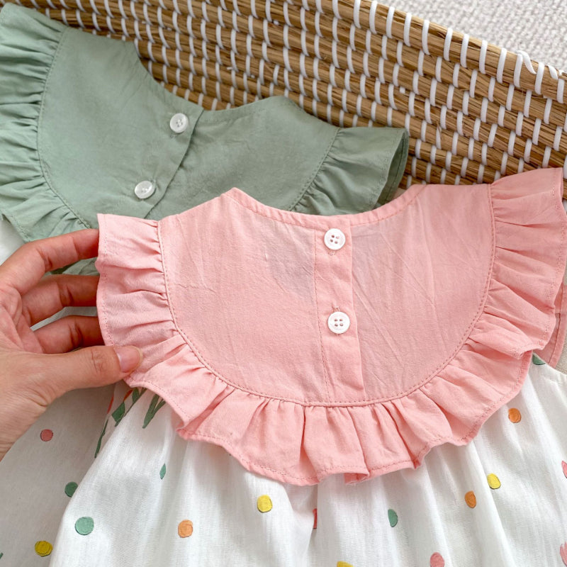 【BABY】夏新作 スイートフラワー刺繍ロンパースSKO70703