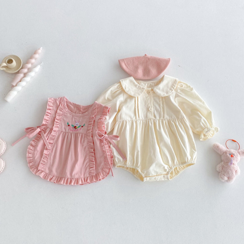 【BABY】ドールカラーロンパース&うさぎタンクトップセットSK092306