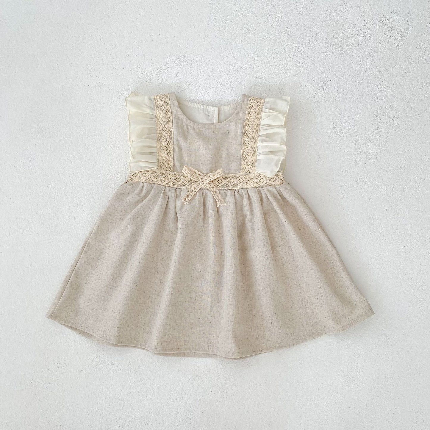 【BABY&KID】夏新作 フリルベージュワンピースSK061712
