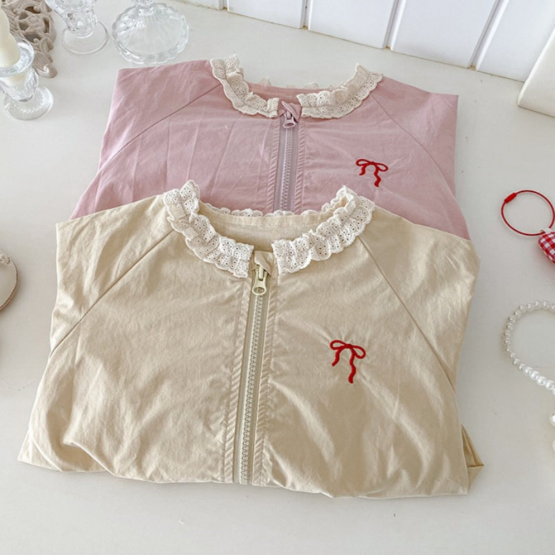 【BABY】蝶結び刺繍チュール縁アウターSK100450