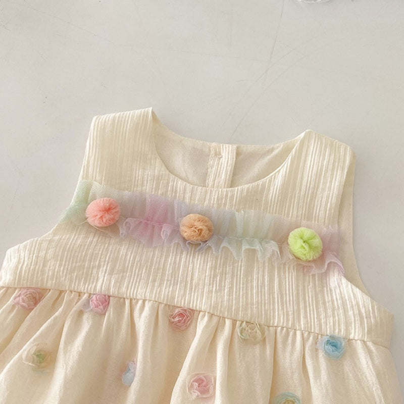 【BABY】夏新作 立体フラワーロンパースSK090609