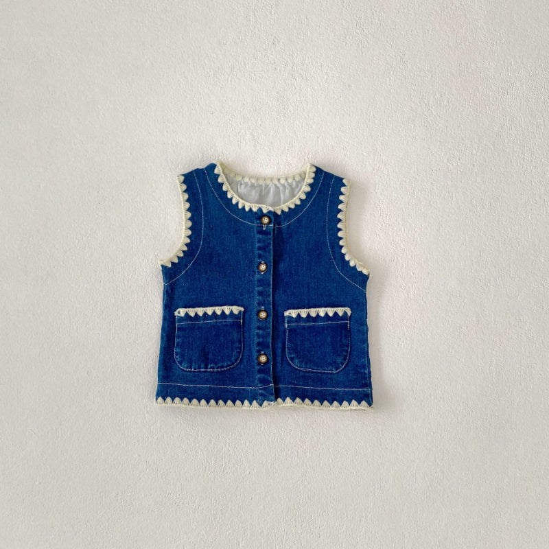 【BABY&KID】デニムベスト、ストレートデニムパンツSK100635