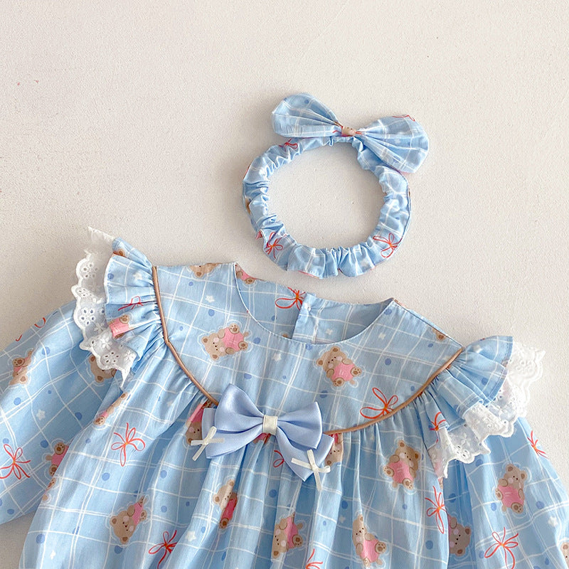 【姉妹服】ハートくまロンパース、ワンピースSK101123