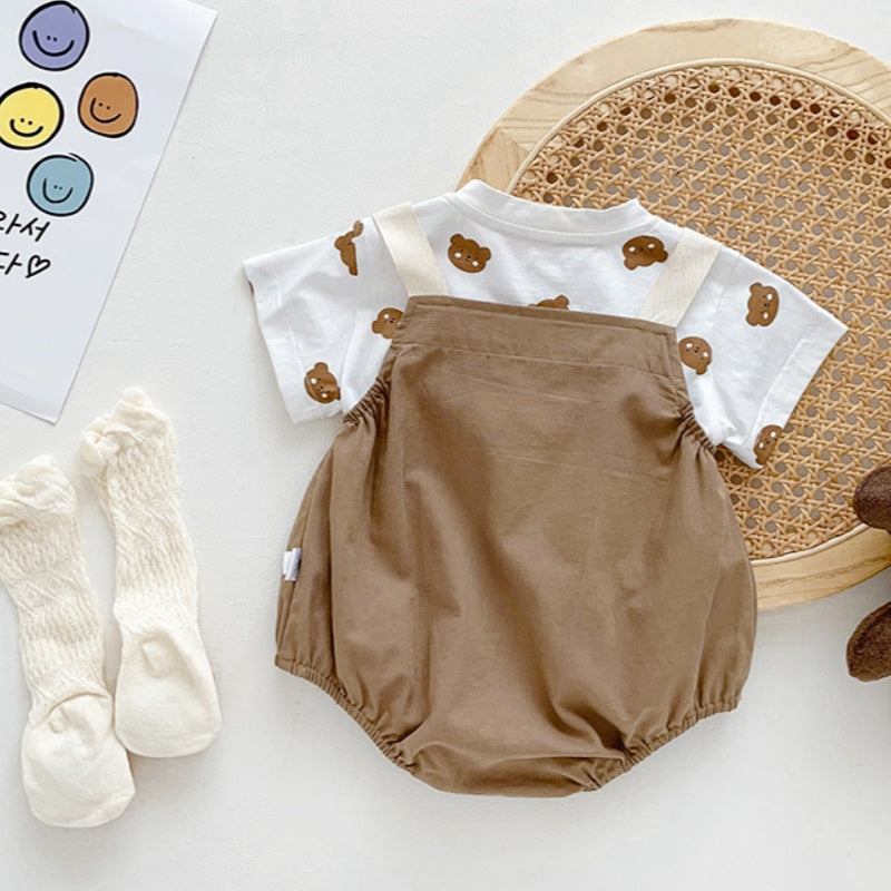 【BABY】夏新作 くまロンパース&くまTシャツSK091816