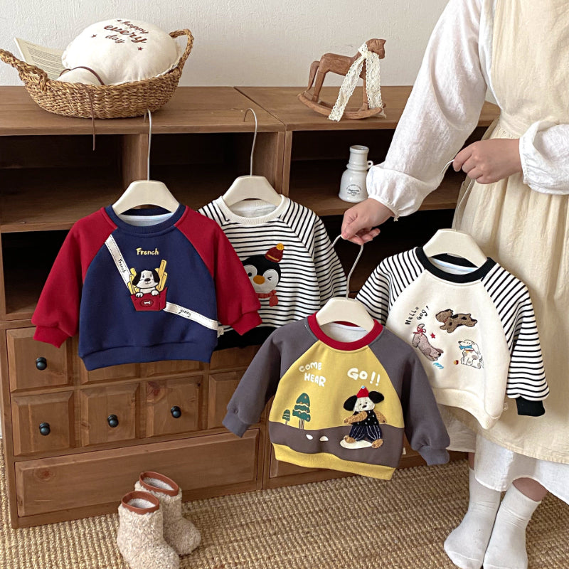 【BABY&KID】冬新作キャラクター刺繍あったかトレーナーSK102533
