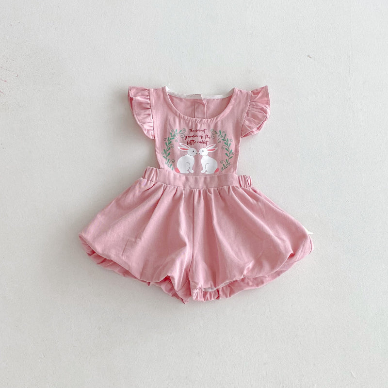 【BABY】うさぎサロペットパンツ(ショートパンツ)SK092309