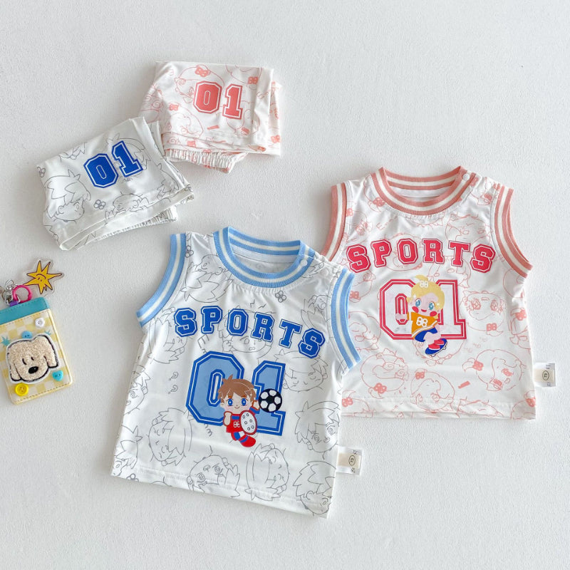 【BABY&KID】夏新作 カートゥーンキャミ2点セットSK070213