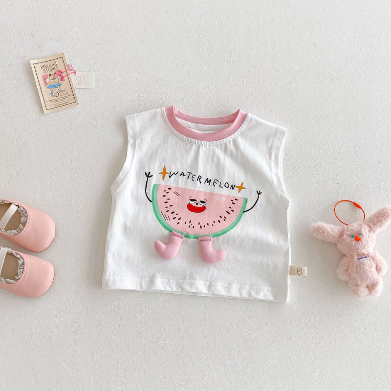 【BABY&KID】夏新作 スイカベスト、レインボーショーツSK080610