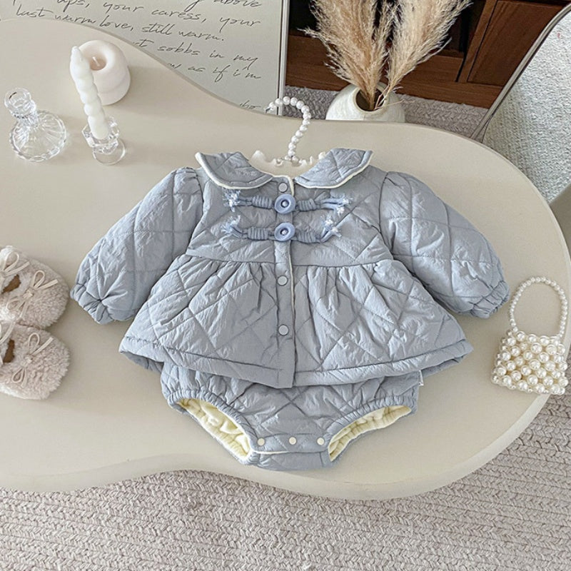 【BABY】冬新作 リボン裏起毛キャミロンパース、アウターSK102126