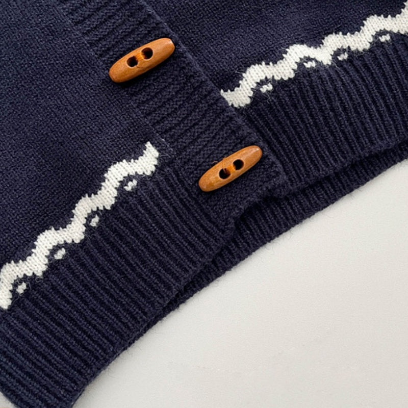 【BABY&KID】レトロジャカードニットカーディガンSK101830