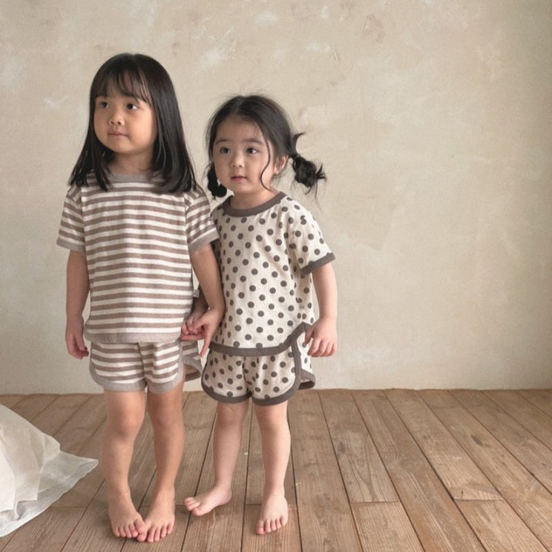 【BABY&KID】夏新作 ボーダー、ドットセットアップSK091215