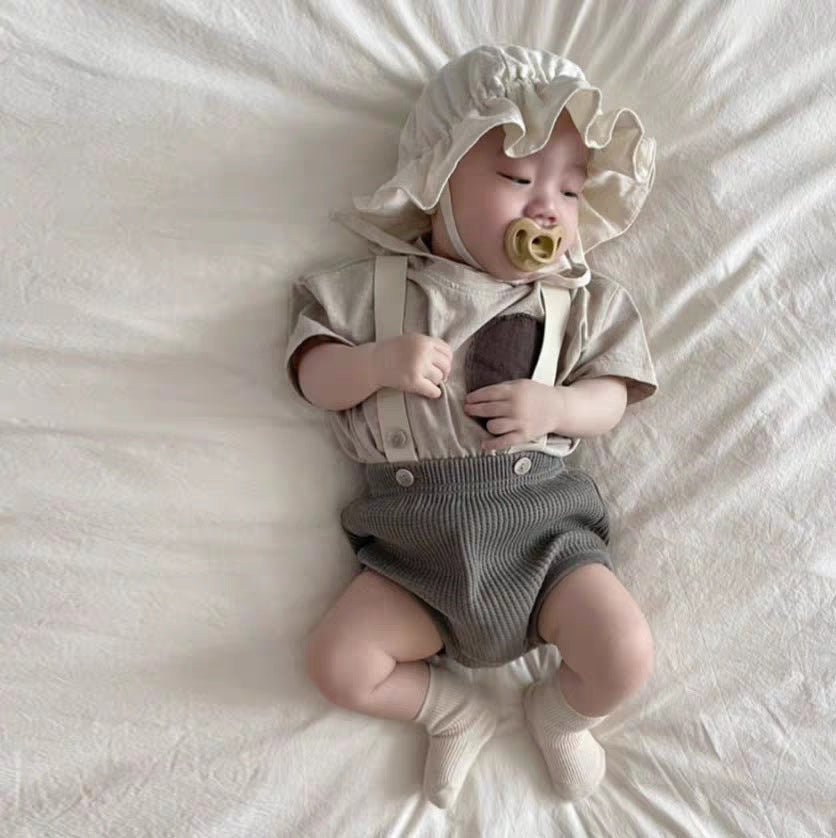 【BABY】ナチュラルニット無地サロペットSK031414
