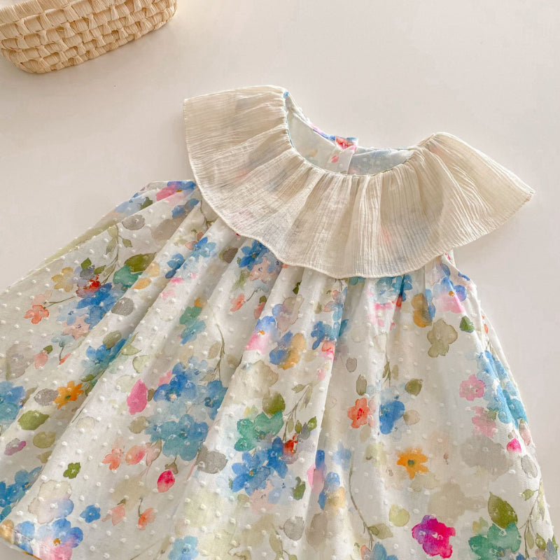 【BABY&KID】夏新作 カラフル小花柄フリルワンピースSK070502