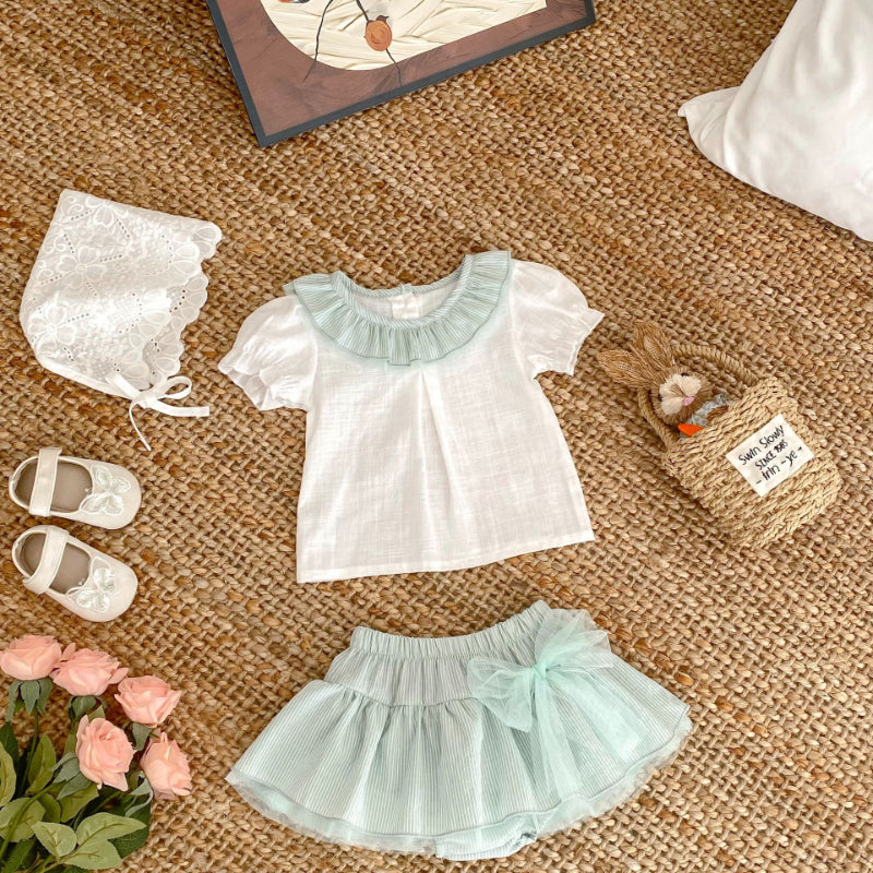 【BABY&KID】夏新作 クルーネックトップス&スカートパンツSK072315