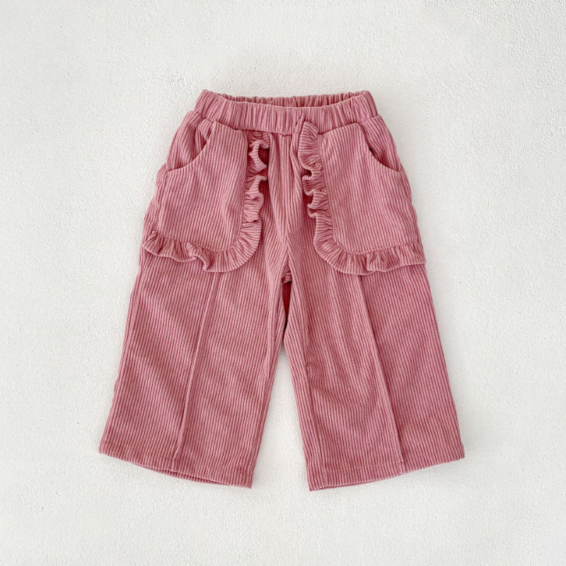 【BABY&KID】コーデュロイポケットフリルストレートパンツSK100827