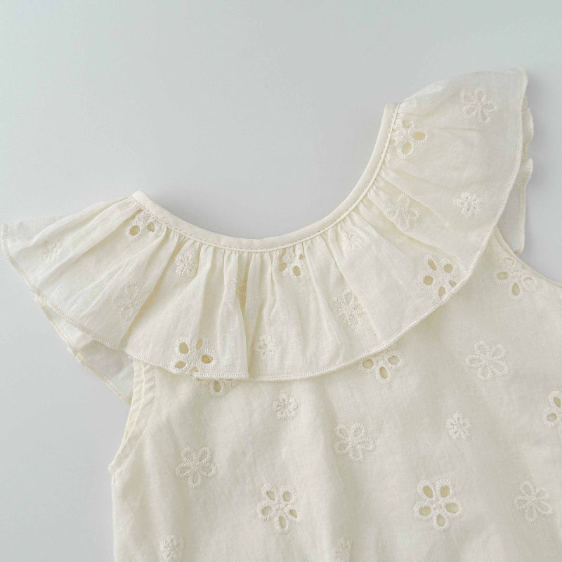 【BABY】夏新作 花刺繍ロンパースSK082509