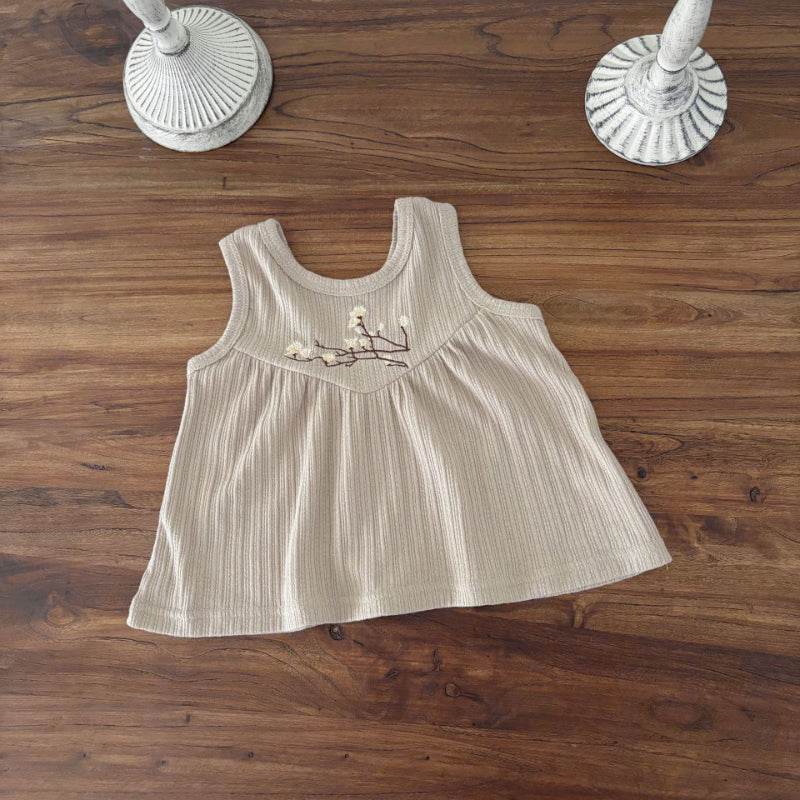 【BABY】夏新作 ノースリーブ刺繍セットアップSK091120