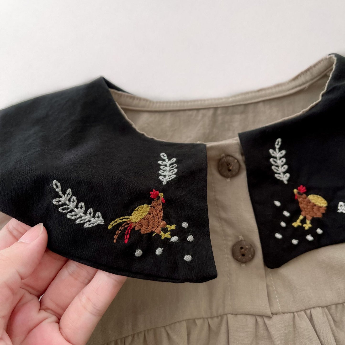 【BABY】動物刺繍入りロンパースSK022603