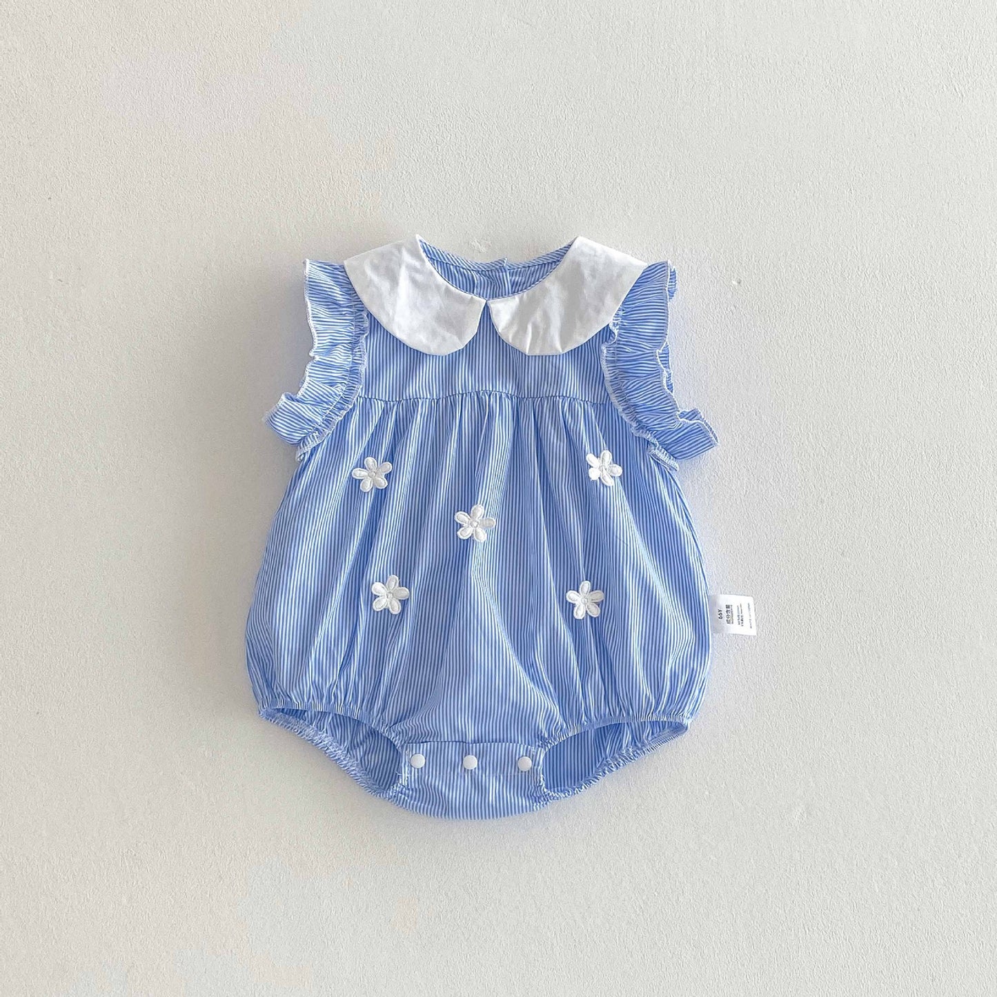 【BABY】夏新作花柄ブルーロンパースSK062330
