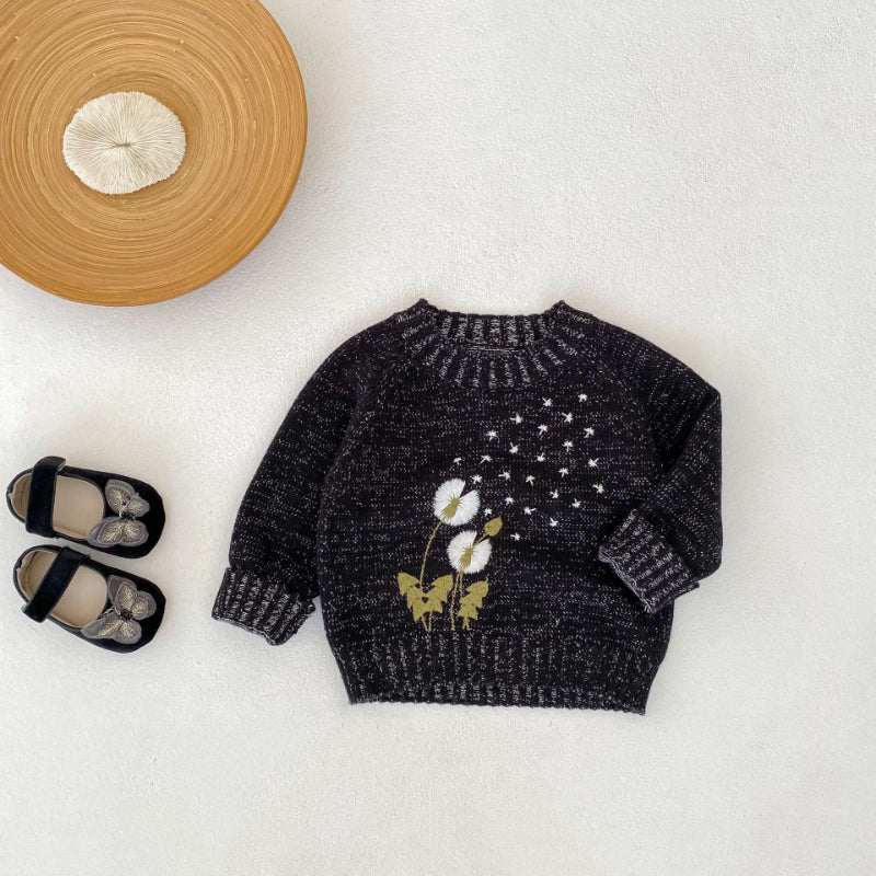 【BABY&KID】立体刺繍クルーネックプルオーバーニットSK100630