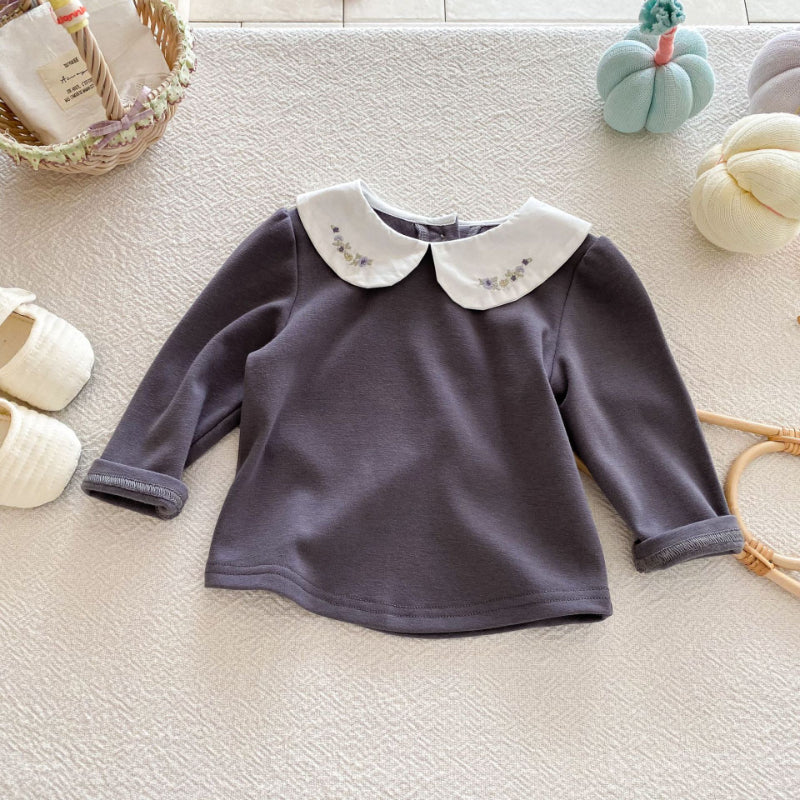 【BABY】襟付き刺繍長袖TシャツSK092314