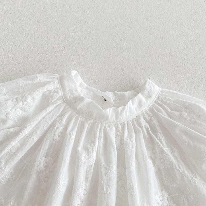 【BABY】夏新作 フラワー刺繍ロンパースSK092616