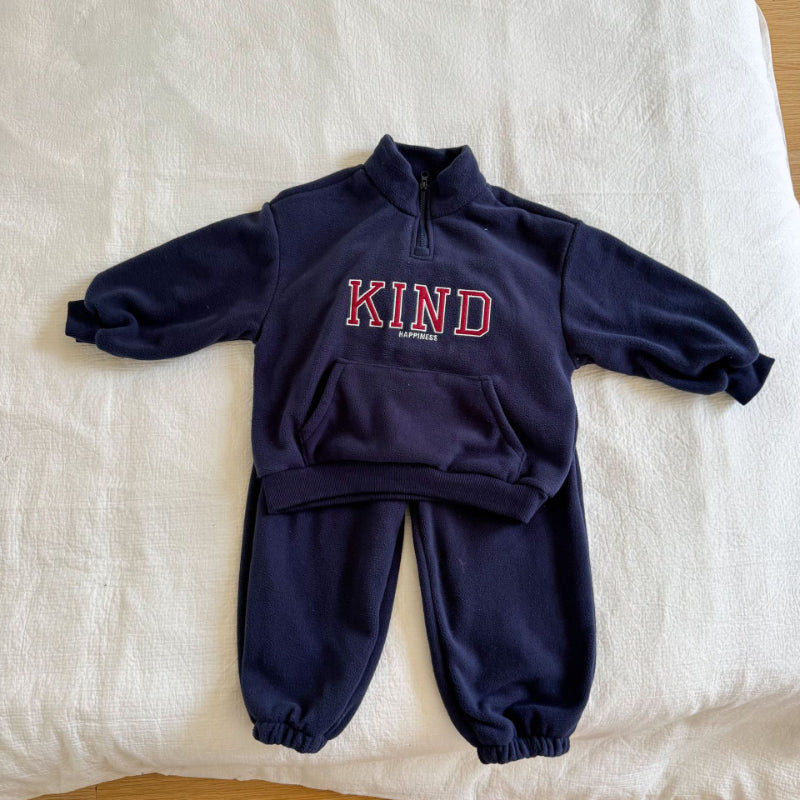 【BABY&KID】冬新作 英字ロゴフリースセットアップSK102031
